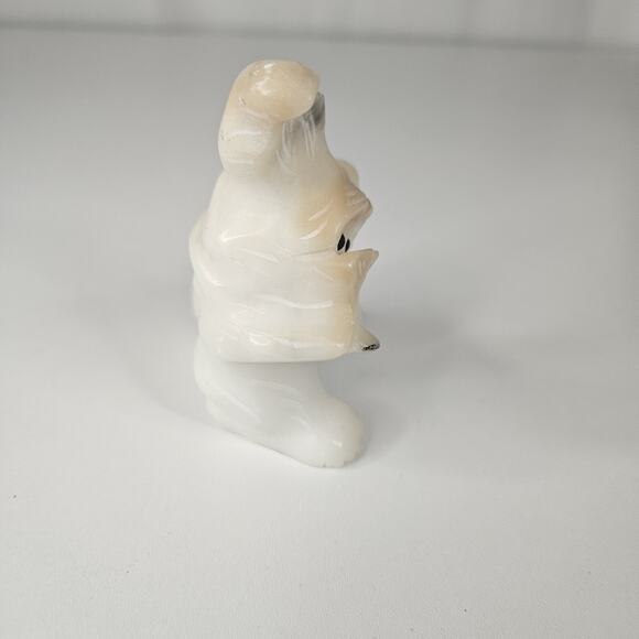 Vintage Alabaster Stone Dog Scottish Terrier Mid-century Signed 3.5" - Picture 4 of 8